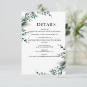 Carte D'accompagnement Mariage Rustique avec Verdure d'Eucalyptus (Debout devant)