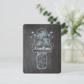 Carte D'accompagnement Mariage Rustique Bleu Pot Mason Ardoise (Debout devant)