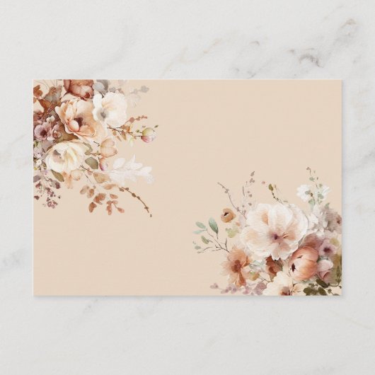 Carte D'accompagnement Mariage Rustique Boho Garden Flowers (Dos)