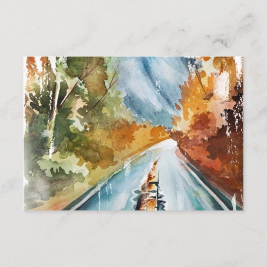 Carte D'accompagnement Mariage rustique d'automne RSVP | Chute aquarelle (Dos)