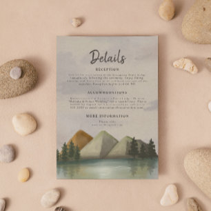 Carte D'accompagnement Mariage Rustique Mountain & Lake Evergreen