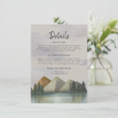 Carte D'accompagnement Mariage Rustique Mountain & Lake Evergreen (Debout devant)