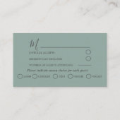 Carte D'accompagnement Mariage rustique RSVP Sage Green Eucalyptus (Dos)