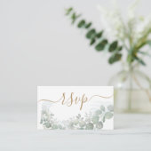 Carte D'accompagnement Mariage rustique RSVP Sage Green Eucalyptus (Debout devant)