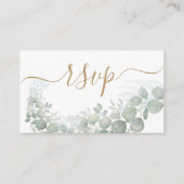 Carte D'accompagnement Mariage rustique RSVP Sage Green Eucalyptus (Devant)