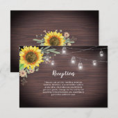 Carte D'accompagnement Mariage rustique Tournesol Bois Lumière (Devant / Derrière)