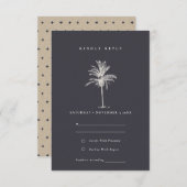 Carte D'accompagnement Mariage rustique Tropical Palm Tree Marine Kraft R (Devant / Derrière)