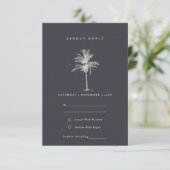 Carte D'accompagnement Mariage rustique Tropical Palm Tree Marine Kraft R (Debout devant)
