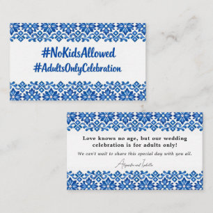 Carte D'accompagnement Mariage sans ENFANTS 💙🍋Romance Azul & Limone – A