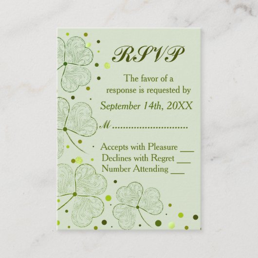 Carte D'accompagnement Mariage shamrock RSVP 2 (Devant)