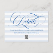 Carte D'accompagnement Mariage simple à rayures bleues (Devant)