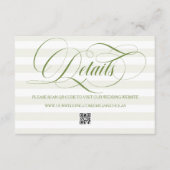 Carte D'accompagnement Mariage simple à rayures vertes (Devant)