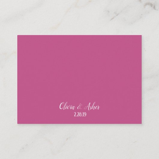 Carte D'accompagnement Mariage simple Amaranthe Amaranth (Dos)