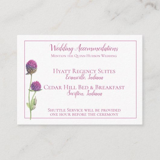 Carte D'accompagnement Mariage simple Amaranthe Amaranth (Devant)