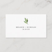 Carte D'accompagnement Mariage simple aquarelle verte RSVP en ligne (Dos)