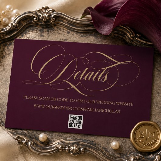 Carte D'accompagnement Mariage simple classique Bourgogne