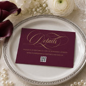 Carte D'accompagnement Mariage simple classique Bourgogne