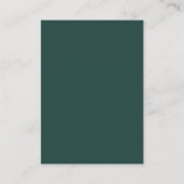 Carte D'accompagnement Mariage simple code QR vert émeraude classique (Dos)
