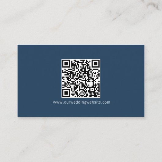 Carte D'accompagnement Mariage simple de typographie marine Code QR (Dos)