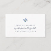 Carte D'accompagnement Mariage simple Dusty Blue Flower RSVP en ligne (Devant)