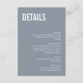 Carte D'accompagnement Mariage simple Dusty Blue Typography Détails (Devant)