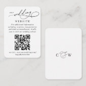 Carte D'accompagnement Mariage simple et élégant QR Code Détails simples (Devant / Derrière)