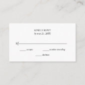 Carte D'accompagnement Mariage simple et moderne RSVP (Dos)
