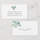 Carte D'accompagnement Mariage simple Eucalyptus RSVP boîtier en ligne (Devant / Derrière)