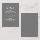 Carte D'accompagnement Mariage simple gris formel traditionnel élégant (Devant / Derrière)