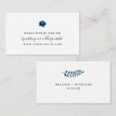 Carte D'accompagnement Mariage simple Indigo Blue Flower RSVP en ligne (Devant / Derrière)