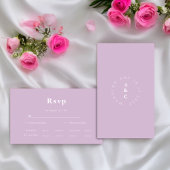 Carte D'accompagnement Mariage simple minimal monogramme RSVP