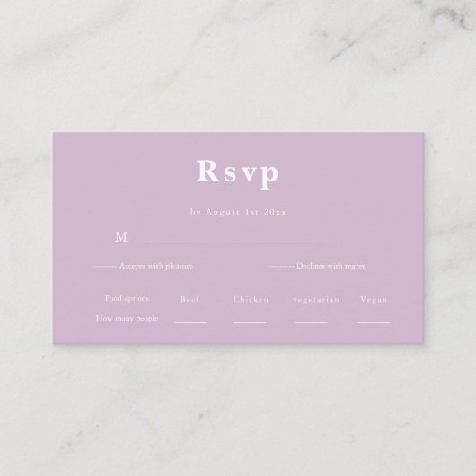 Carte D'accompagnement Mariage simple minimal monogramme RSVP (Devant)