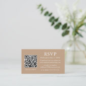 Carte D'accompagnement Mariage simple minimaliste QR RSVP (Debout devant)