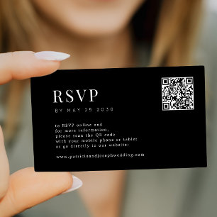 Carte D'accompagnement Mariage simple moderne budget en ligne Code QR RSV