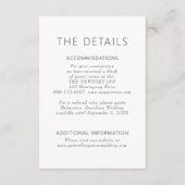 Carte D'accompagnement Mariage simple moderne Dusty violet Détails (Devant)