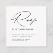 Carte D'accompagnement Mariage Simple Moderne Minimaliste Rsvp Avec Code  (Devant)