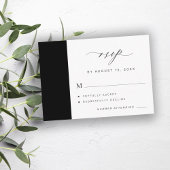 Carte D'accompagnement Mariage simple noir et blanc élégant RSVP