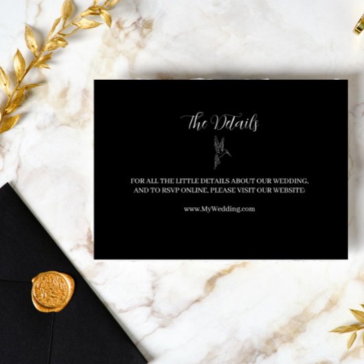 Carte D'accompagnement Mariage simple noir et blanc ROE