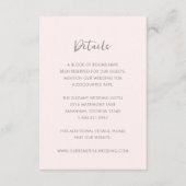 Carte D'accompagnement Mariage simple rose moderne (Devant)