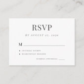 Carte D'accompagnement Mariage simple rsvp élégant mariage (Devant)