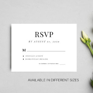 Carte D'accompagnement Mariage simple rsvp élégant mariage