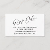 Carte D'accompagnement Mariage simple RSVP Online Élégant écriture manusc (Devant)