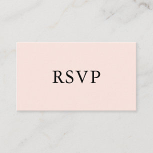 Carte D'accompagnement Mariage simple RSVP Rose pâle