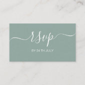 Carte D'accompagnement Mariage simple RSVP Sage Green Eucalyptus (Devant)