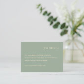 Carte D'accompagnement Mariage Simple Vert Sauge Moderne (Debout devant)