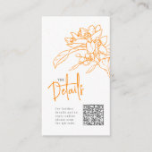 Carte D'accompagnement Mariage site oranger fleurs détails QR mariage (Devant)
