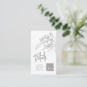 Carte D'accompagnement Mariage site oranger fleurs détails QR mariage (Debout devant)