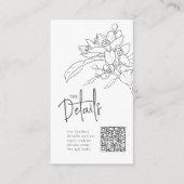 Carte D'accompagnement Mariage site oranger fleurs détails QR mariage (Devant)