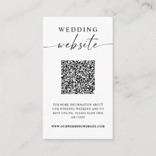 Carte D'accompagnement Mariage Site Web Minimaliste QR Code photo
