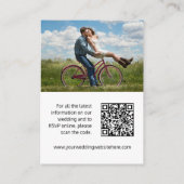 Carte D'accompagnement Mariage site web noir blanc mono coeur code QR (Dos)